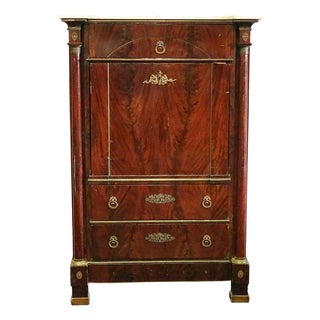 Secretaire in Wood and Marble For Sale