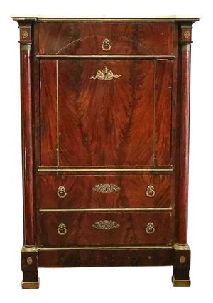 Secretaire in Wood and Marble