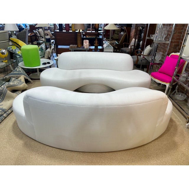 1970s Pair of Curved Kagan Inspired Sofas For Sale - Image 4 of 5