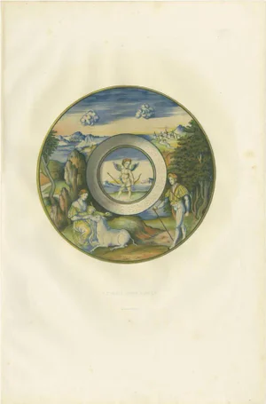 Delange, Plate with Unicorn of Museo Correr, 1869, Print