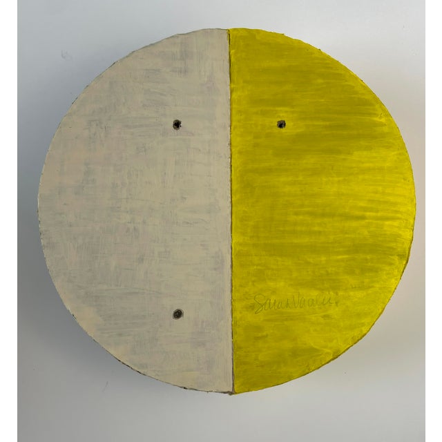 Round Sculpture in Yellow and Cream For Sale - Image 4 of 6