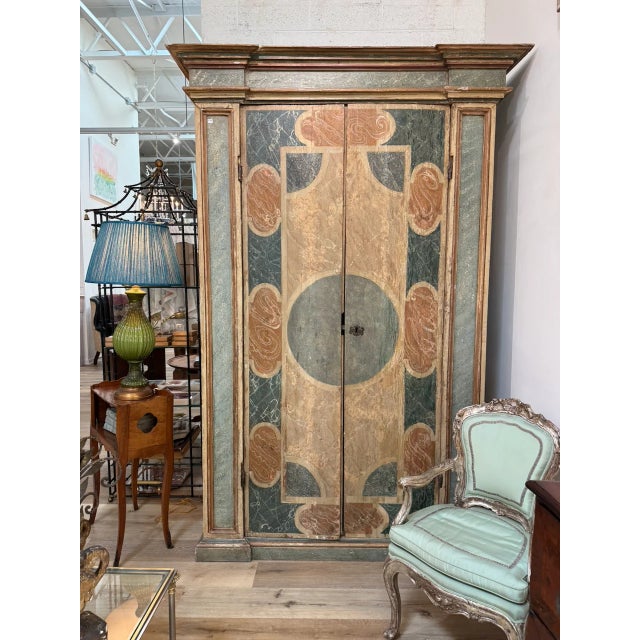 Italian Italian Painted Armoire, Tuscany 18th Century For Sale - Image 3 of 5