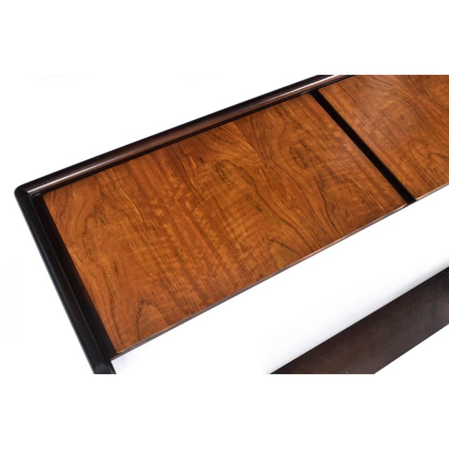 John Stuart and Mount Airy Modern King Size Bed Headboard Walnut and Dark Wood For Sale - Image 6 of 11