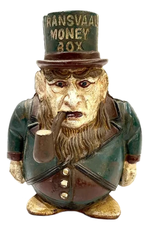 Antique South African - Paul Kruger - Novelty Transvaal Cast Iron Money Box Bank