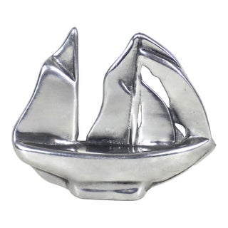 Mid Century Modern Hoselton Canada Aluminum Sailboat Sculpture, Modernist Signed 1084 For Sale