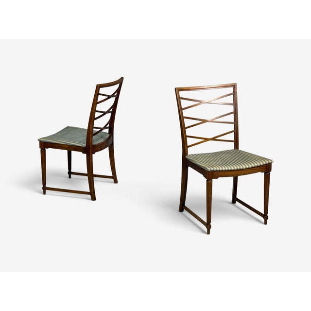Scandinavian Modern, Six Dining Chairs, Beech, Fabric, Scandinavia, 1900s For Sale - Image 9 of 13