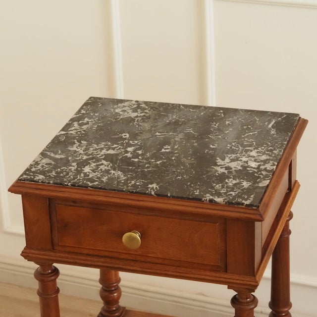 Antique Gründerzeit Bedside Table with Marble Top, 1880s For Sale - Image 11 of 13