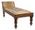 Antique Anglo-Indian Carved and Inlaid Wood Chaise Lounge in Silk For Sale