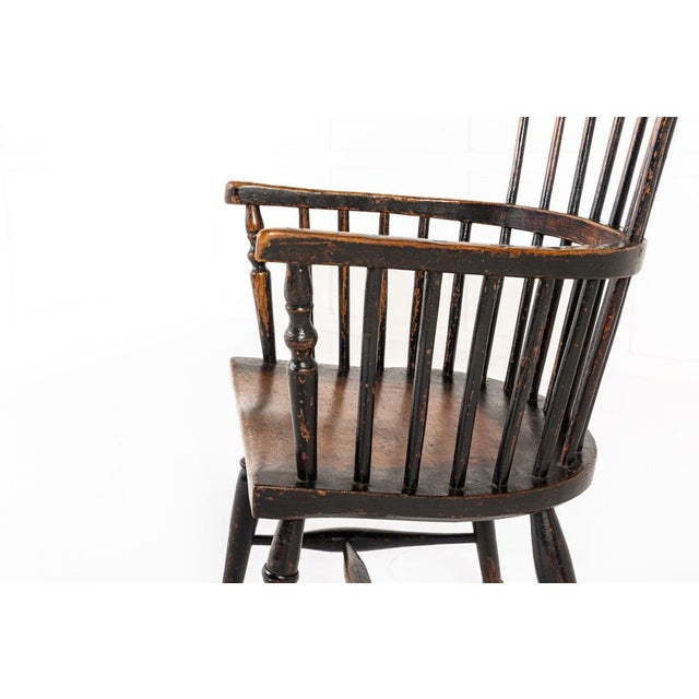Antique English Ash Comb Back Windsor Chair For Sale - Image 6 of 14