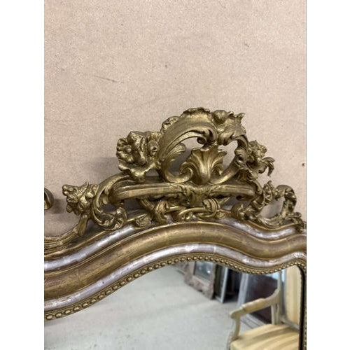 W: 97cm (38.2")h: 174cm (68.5")d: 6cm (2.4") a superb large antique 19th century french carved wood & gesso original...