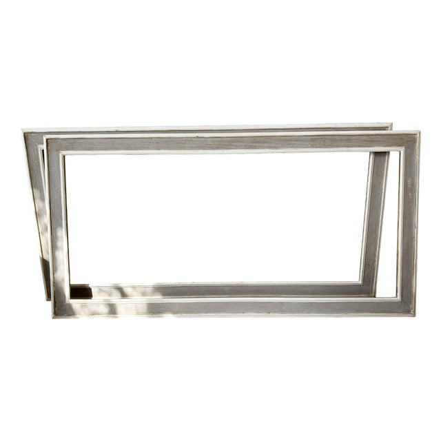 Large Antique Italian Patinated Wooden Frames, 1890s, Set of 2 For Sale