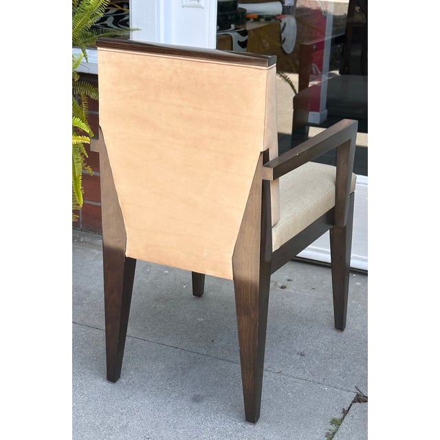 Art Deco Style Robert Marinelli Leather Arm Chair.