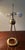 Vintage brass tripod table lamp by Walter von Nessen. Classic minimalist Art Deco shape and form of a ring base with...