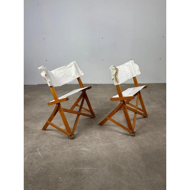 Wood Praia Folding Chairs by Pier Giacomo Castiglioni for Gavina, 1960s, Set of 2 For Sale - Image 7 of 9