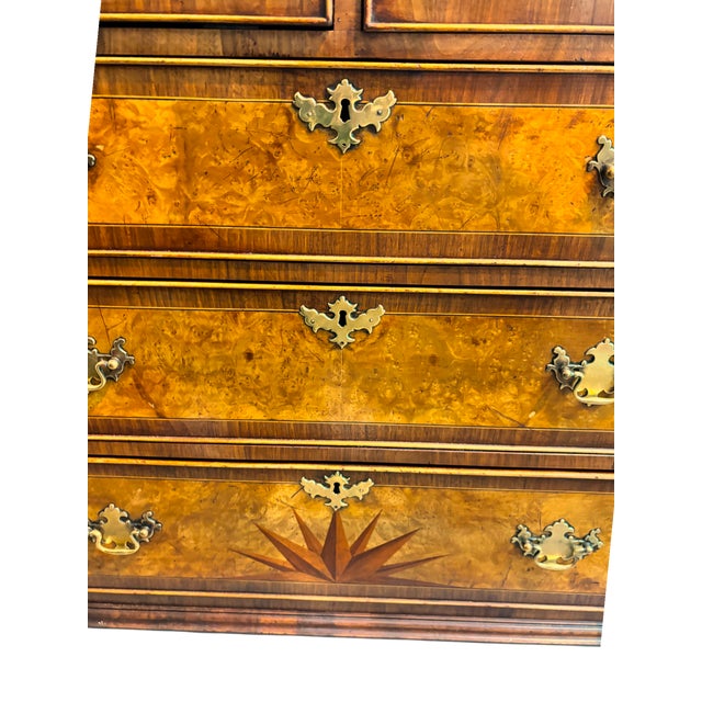 Exceptional 19th Century Burl Maple and Mahogany Chest of Drawers For Sale - Image 4 of 16