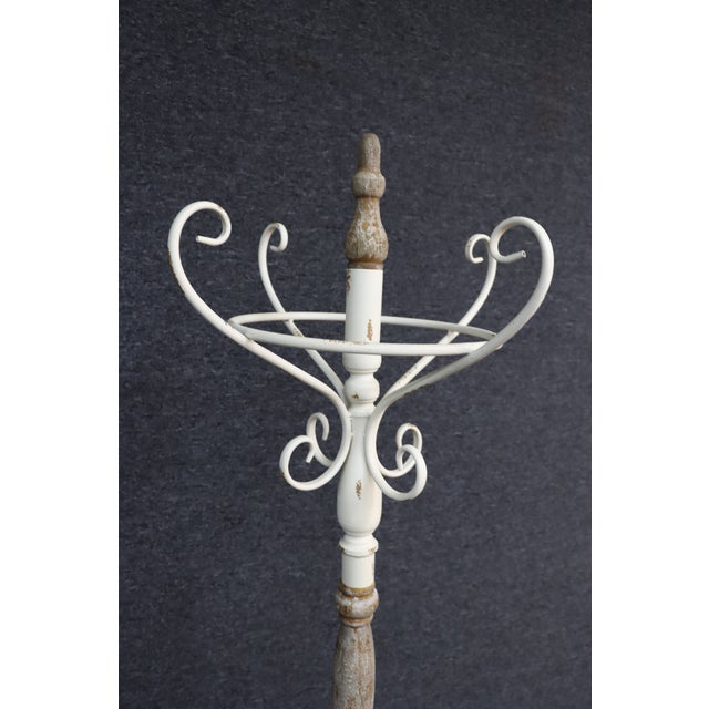 Cottage Style Wood & Iron Clothes Tree For Sale - Image 4 of 9