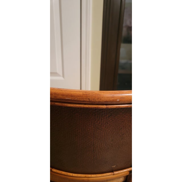 Beige 1990s Pierre Martin Rattan Bar Stools - a Pair For Sale - Image 8 of 12