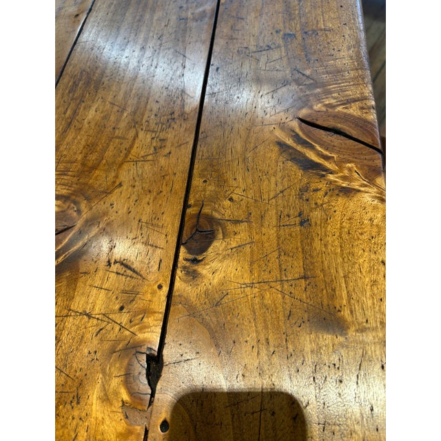 Mid 19th Century 19th Century English Farm Table Dining Table With Satin Birch Top For Sale - Image 5 of 11