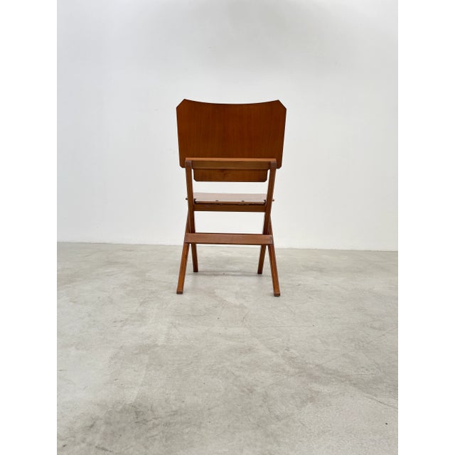 Poggi Folding Chair with Solid Wood Frame by Franco Albini for Poggi, 1952 For Sale - Image 4 of 6