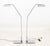 Pair of Casella Mid-Century Modern Chrome-Plated Floor Lamps, the angled swivel arm on rectangular base, "Casella...