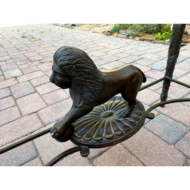 Wood Vintage Hand-Carved Lion Console Table For Sale - Image 7 of 11