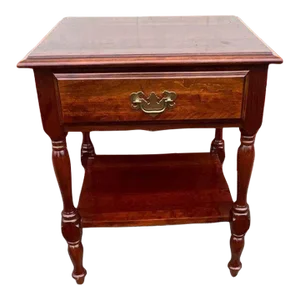 Vintage Federal Style Solid Cherry Nightstand -End Side Table.