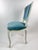 Vintage Louis XV Style Painted Wood Chair With Blue Velvet Upholstery For Sale - Image 6 of 16