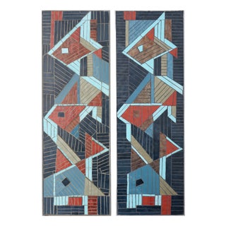 Mid-Century Mosaic Fish Wall Plates by R. Zimmermann for Ritter, 1950s, Set of 2 For Sale