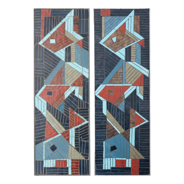 Mid-Century Mosaic Fish Wall Plates by R. Zimmermann for Ritter, 1950s, Set of 2 For Sale