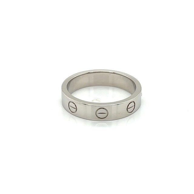Cartier Mini Love 1 Diamond 18k Gold Band Ring W/Cert - Size 5 For Sale In Miami - Image 6 of 7