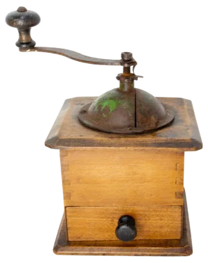 French Coffee Grinder with Drawer in Iron and Wood, 1900s