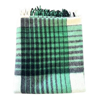 Vintage Wool Plaid Blanket For Sale