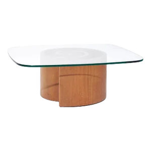 Vladimir Kagan Mid Century Walnut Snail Coffee Table