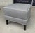 Contemporary Ethan Allen Gray Upholstered Ottoman With White Piping For Sale - Image 3 of 9