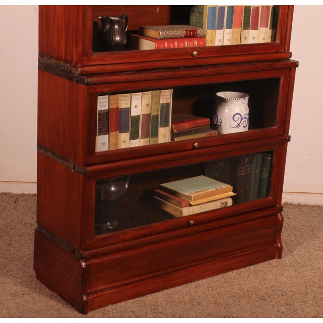 Antique Waterfall Bookcase in Mahogany from Globe Wernicke, 1890s For Sale - Image 3 of 10