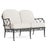 Brown Jordan Calcutta Loveseat, Textured Pewter frame with Fusion Natural fabric For Sale - Image 12 of 12