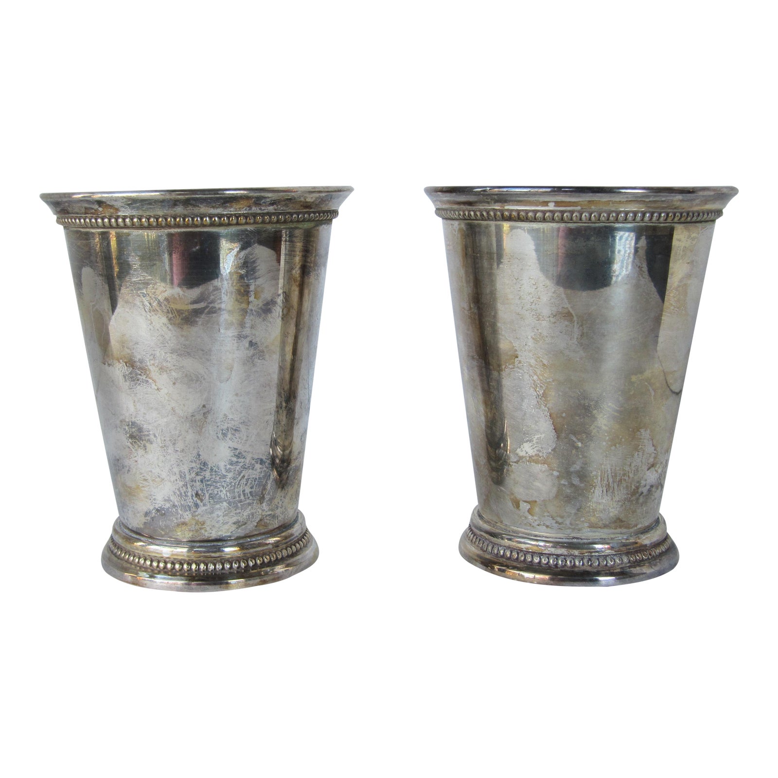 Large Silver Plate Julep Cups A Pair Chairish