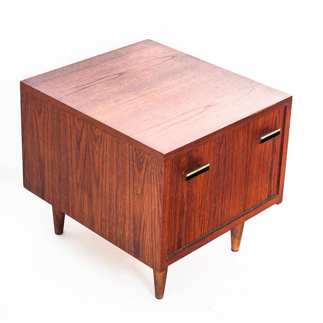 Vintage Scandinavian Style Teak Bedside Table, France, 1960s For Sale - Image 10 of 12