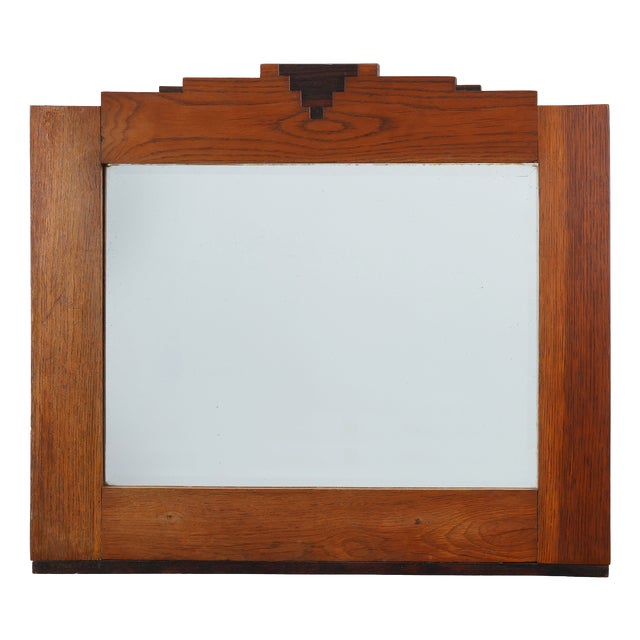 Dutch Amsterdam School Style Oak Mirror, 1890s For Sale