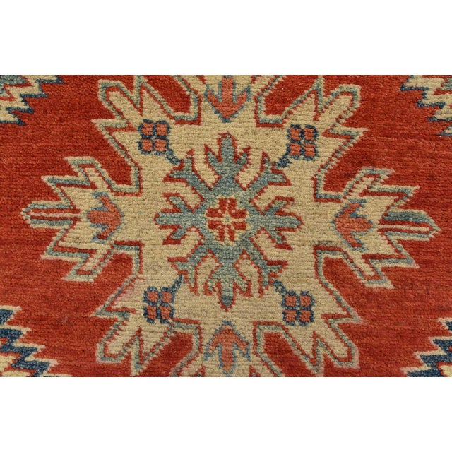 Textile Kazak Runner 2'9' X 9'7'' Red Wool Hand-Knotted Oriental Rug For Sale - Image 7 of 12