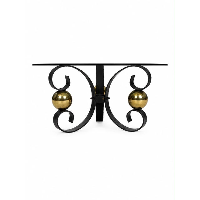 Hollywood Regency Brutalist Italian Wrought Iron Coffee Table, 1960s For Sale - Image 3 of 4