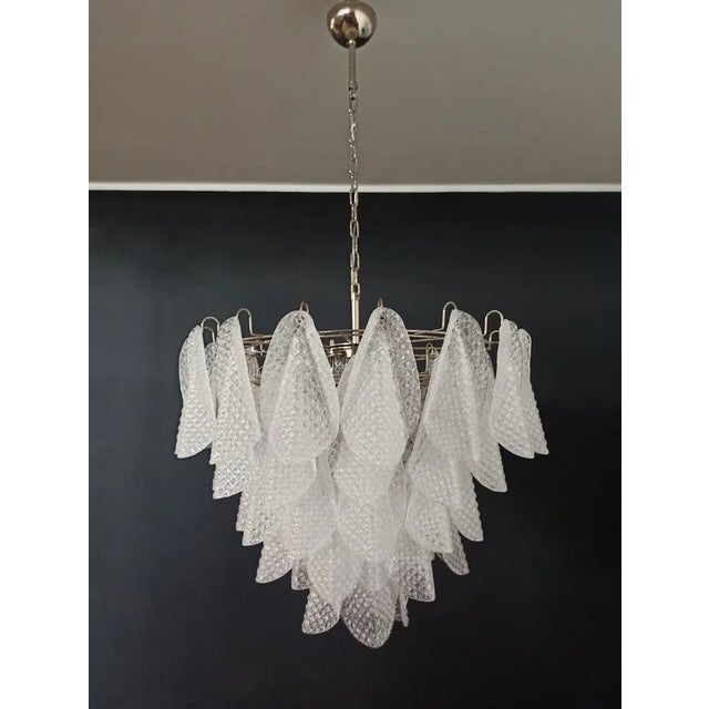 Vintage Italian Murano Glass Chandelier with 57 Glass Rondini Petals, 1980s For Sale - Image 10 of 16