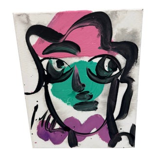 1980s Peter Robert Keil Acrylic Painting Abstract Canvas For Sale