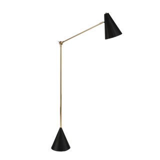 Mid-Century Modern Style Jonathan Adler Brass Antwerp Floor Lamp For Sale
