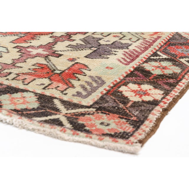 Textile Vintage Turkish Tribal Rug, Geometric Cross Pattern Area Rug For Sale - Image 7 of 10