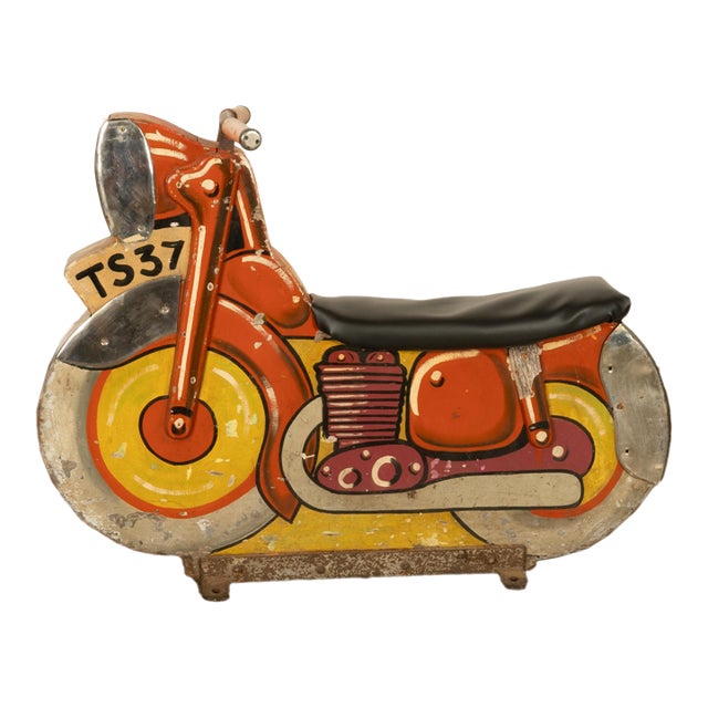 1940s American Amusement Park Motorcycle Motorbike Painted Carousel Carnival Ride For Sale