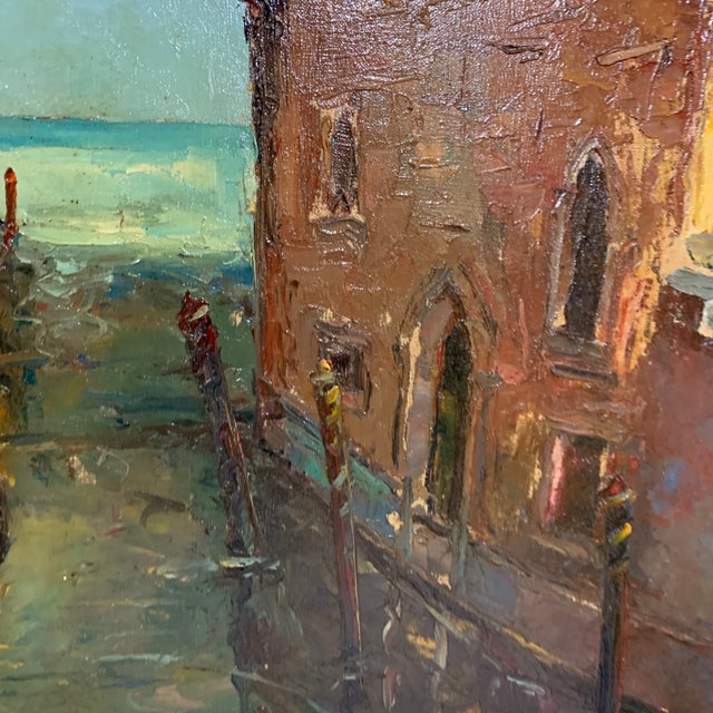 Textile Signed Venitian Impasto Painting For Sale - Image 7 of 9