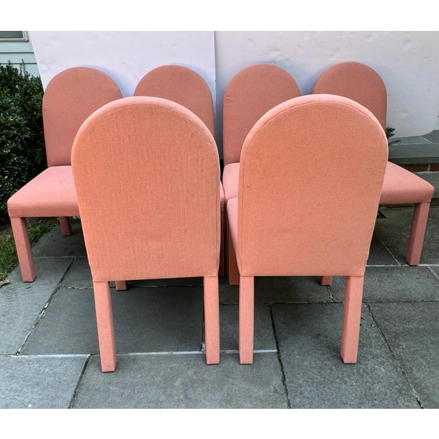 Post Modern Parsons Dining Chairs - 6 Side - 2 Arm - Set of 8 For Sale - Image 4 of 12