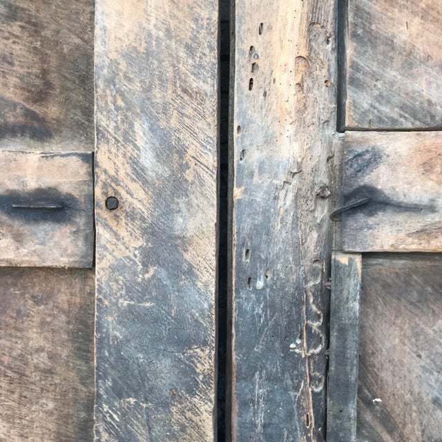 1920s Jalisco Hacienda Old Rustic Door Solid Mesquite Wood Mexico For Sale - Image 9 of 11