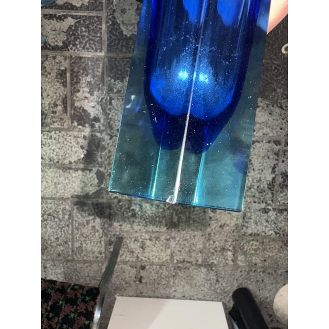 Blue Submerged Glass Vase, 1950s For Sale - Image 8 of 9